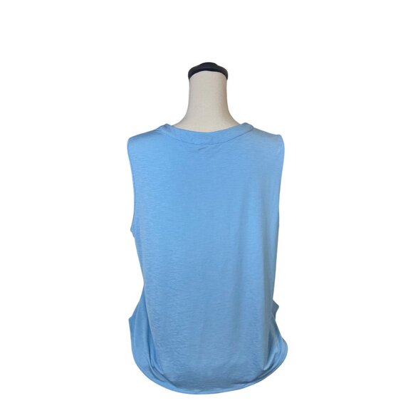 N Touch Womens Sleevless Top Petite PXL Light Blue Studded Neckline - Picture 2 of 9